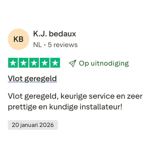 5 sterren review op Trustpilot van KJ Bedaux voor Kraftor Noodstroom