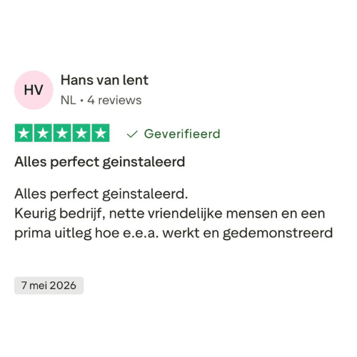 Hans vna Lent geeft op Trustpilot een 5 sterren review aan Kraftor Noodstroom